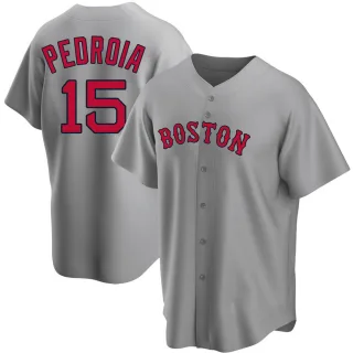 Dustin Pedroia Red Sox Men's Majestic Road Gray Flex Base Collection P